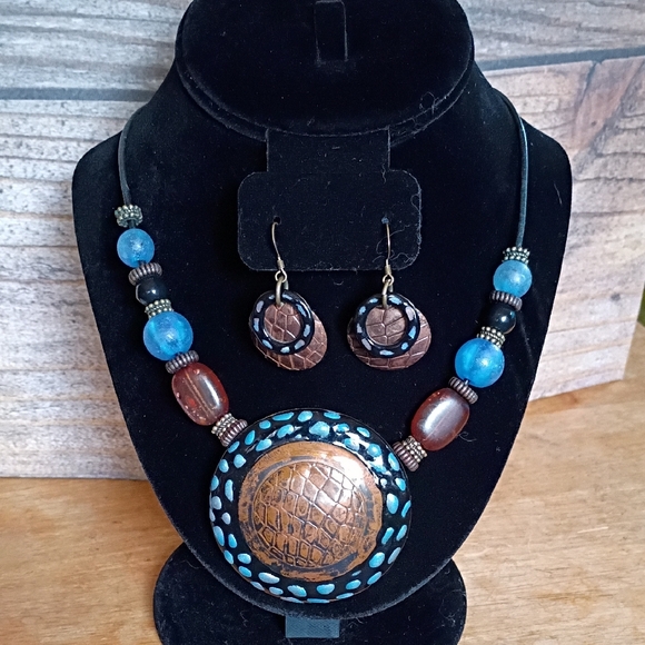 Chico's Jewelry - Chico's Retired Elegant Blue and Brown Jewelry Set